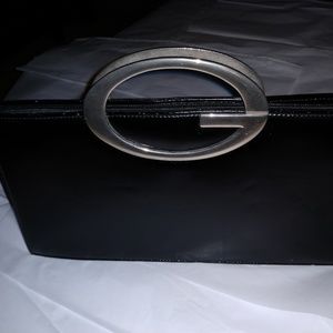 G CLUTCH BLACK LEATHER